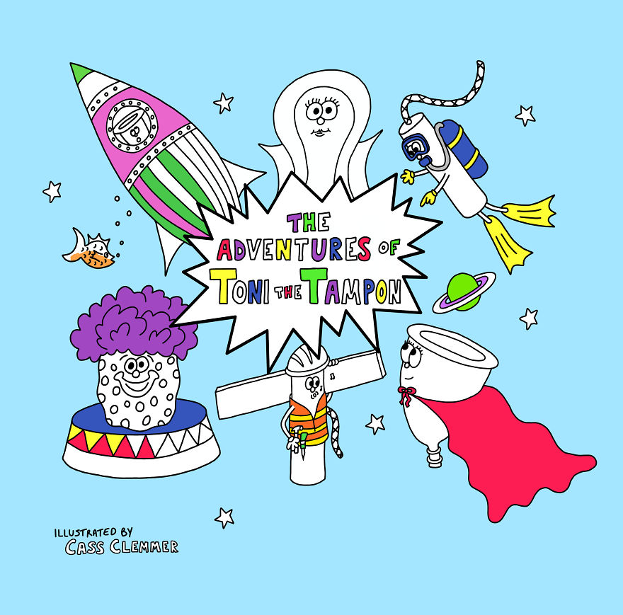 Period Coloring Book With Tampon Characters