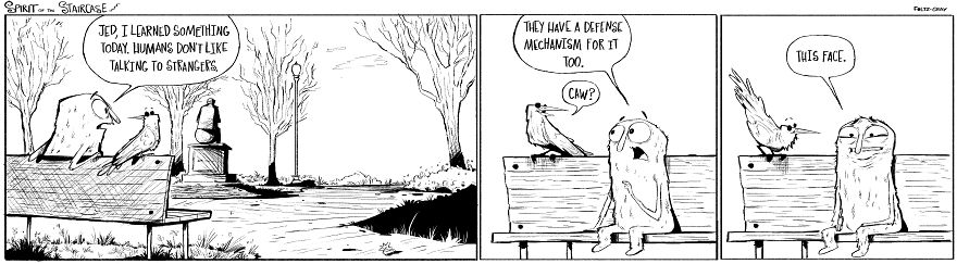 Spirit Of The Staircase: A Comic Strip About Friendship, The South, And A Peculiar Critter. Spirit Of The Staircase: A Comic Strip About Friendship, The South, And A Peculiar Critter.