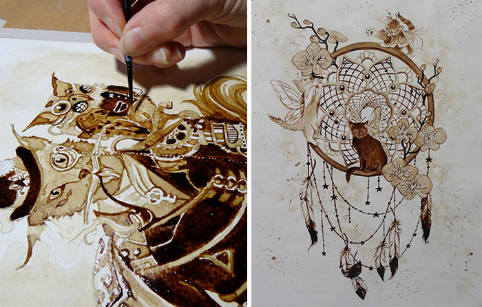 I Paint Using Only Coffee