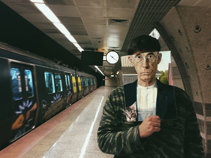 I Make Classical Paintings Travel Through City