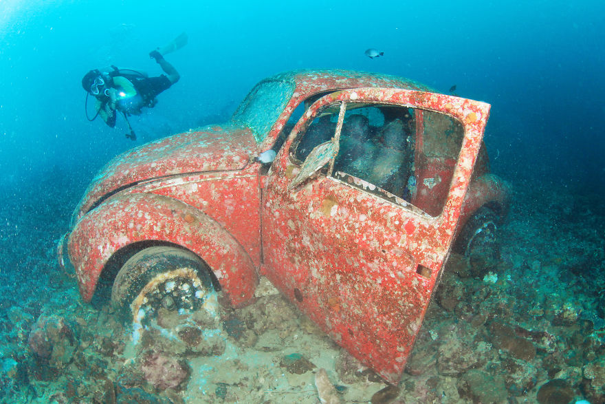This Volkswagen Beetle Was Thrown To The Ocean When The Owner Couldn't Fetch The Price He Wanted