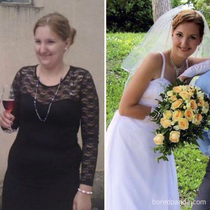 On The Left I Was 92 Kg, And I Lost 20 Kg For Our Wedding