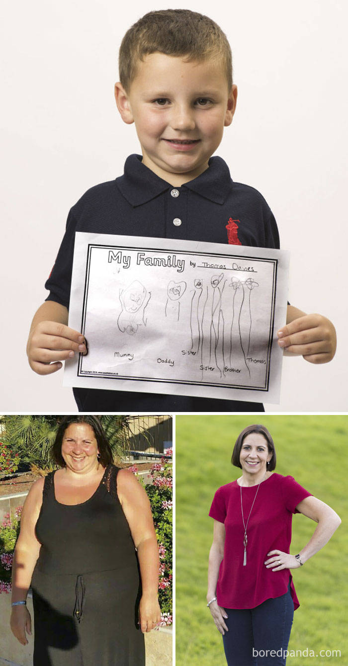Woman Lost 140 Lbs After Seeing Her Son's Honest Drawing