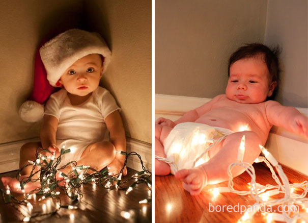 Baby And Christmas Lights. Nailed It