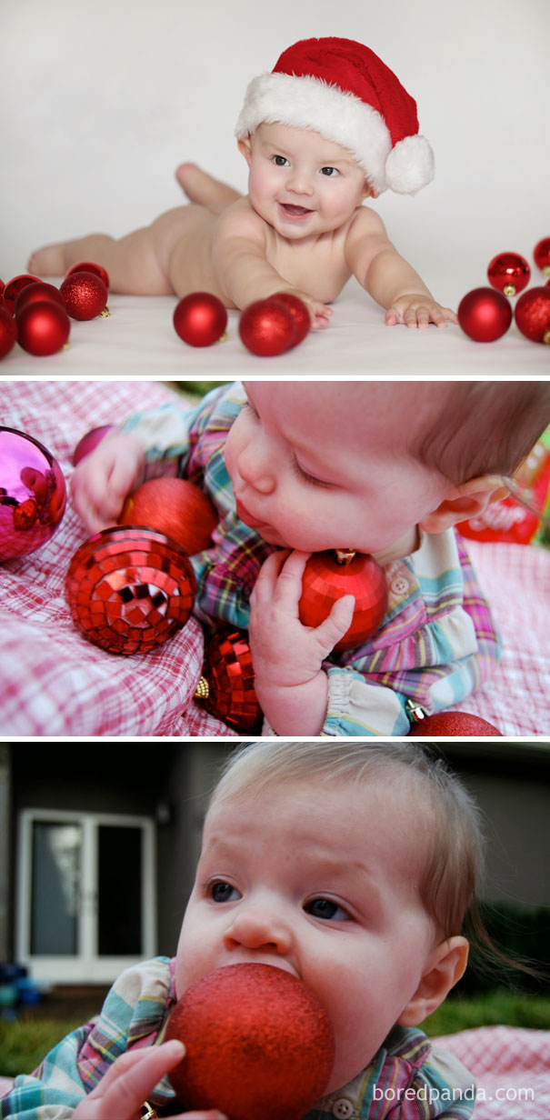 Baby And Christmas Ornaments. Nailed It