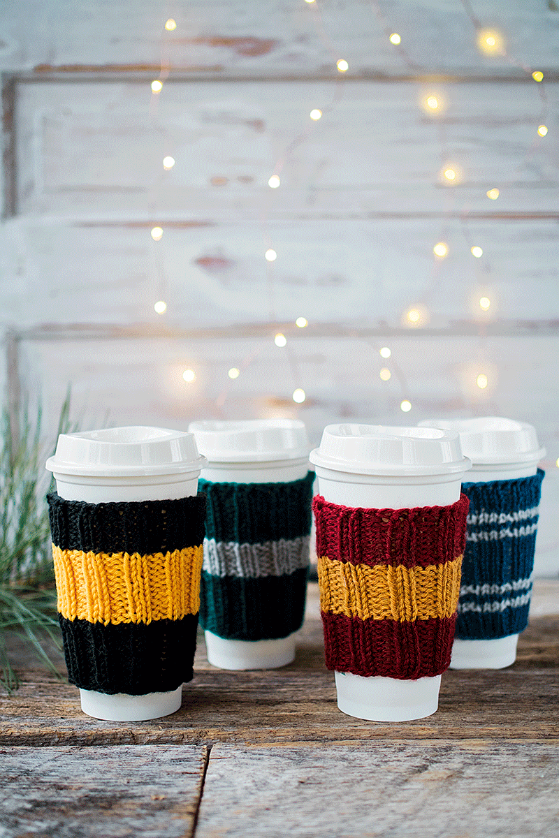 I Designed Knitted Coffee Cup Cozies To Show My Love For Hogwarts