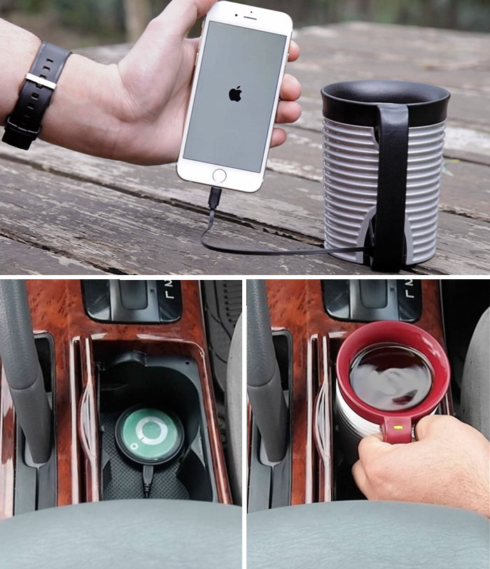 Self-Powered Mug That Keeps Your Drinks At Your Favorite Temperature And Also Charges Your Phone