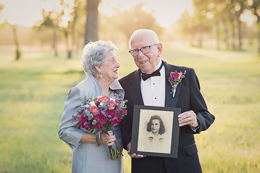 Couple Waits 70 Years To Take Their Wedding Photos, And Love Is Still In The Air