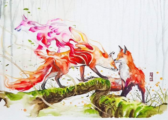 I Create Animal Spirits Through Watercolor