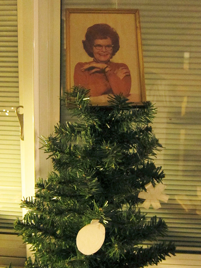 My Dorm Room Christmas Tree Topper. Best Dollar I've Ever Spent At A Garage Sale