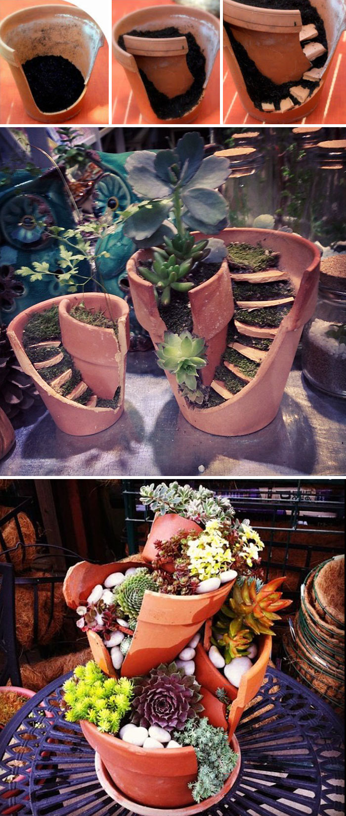 Fix Broken Flower Pots By Turning Them Into Diy Fairy Gardens