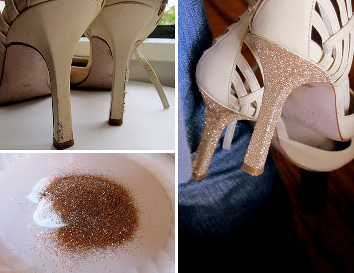 Fix Ruined Heels With Glitter