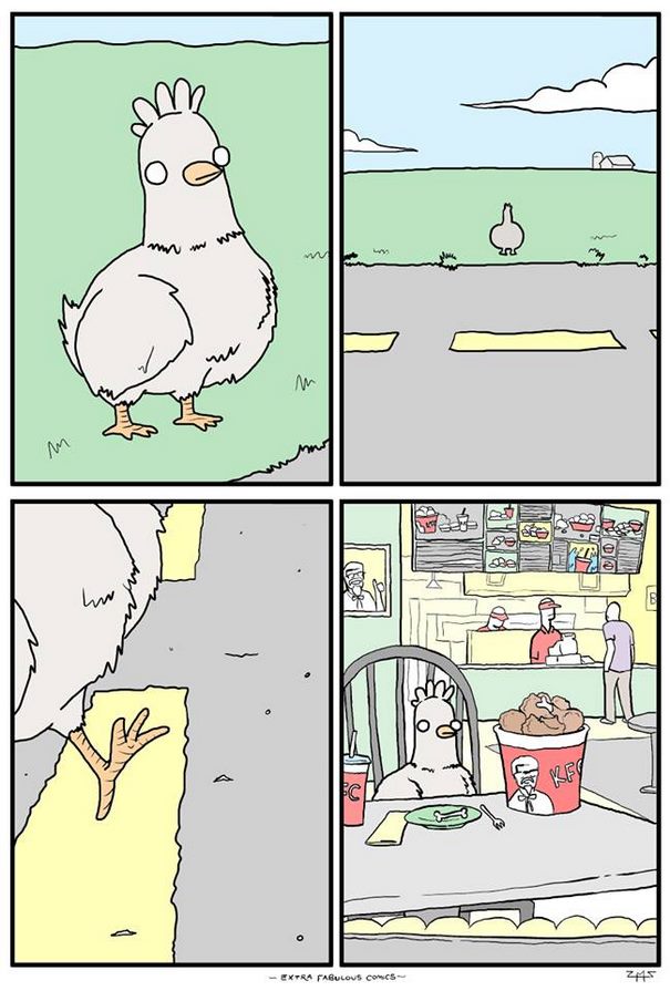 pigeon eating chicken wings 