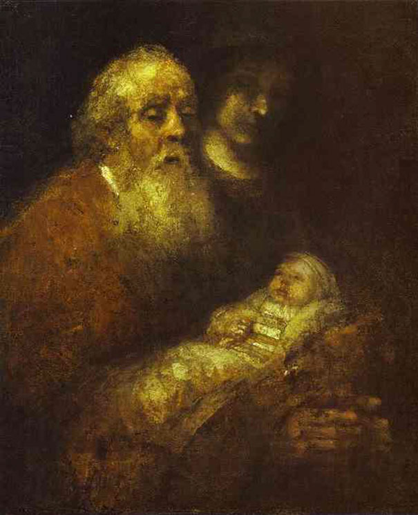 Rembrandt: Simeon With The Christ Child In The Temple, Unfinished (1669)