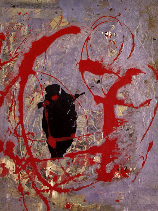 Jackson Pollock: Red Black And Silver By (1956)