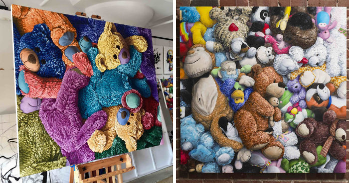 I Quit My Job To Paint Stuffed Animals That Bring Back Childhood Joy |  Bored Panda