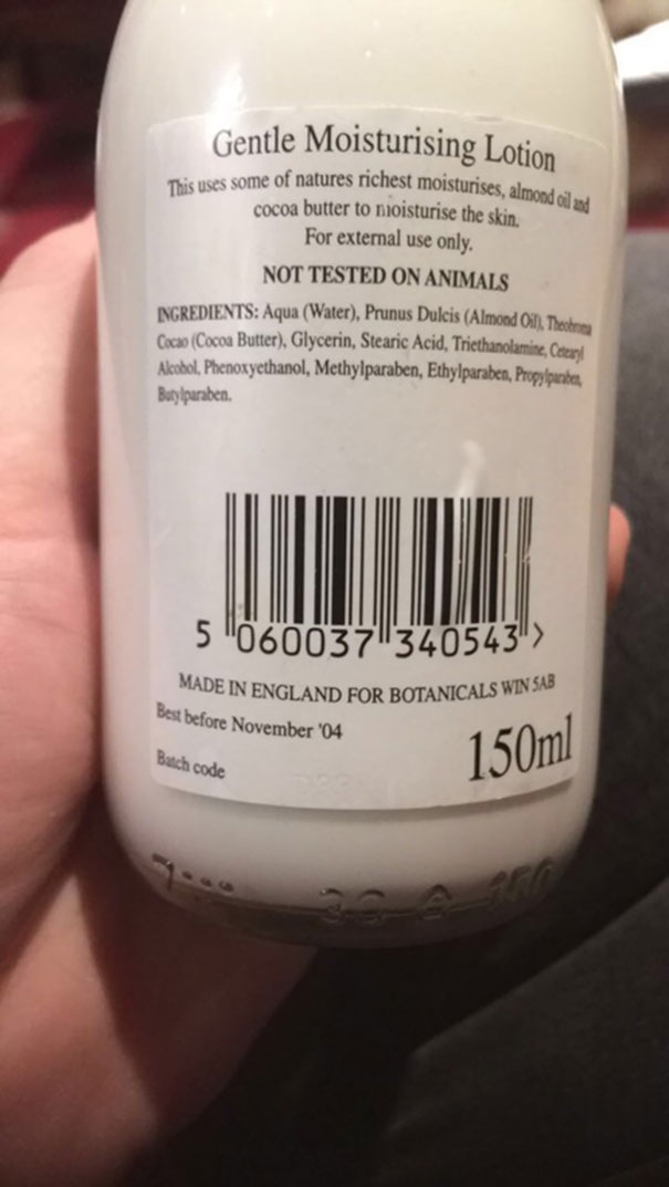 For Christmas My Great Aunt Gifted Me Moisturiser That's Twelve Years Out Of Date