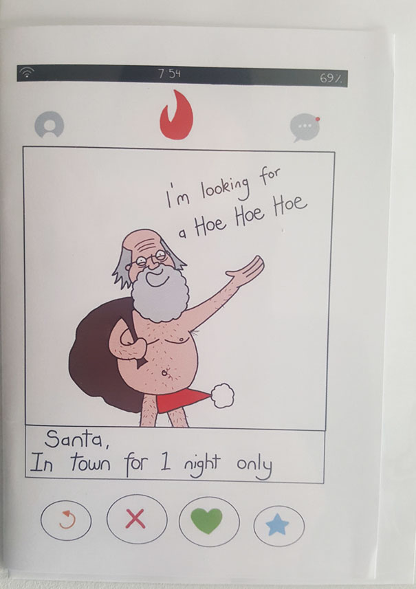 Rude Christmas Card ~ Santa Said You'd Been Naughty 