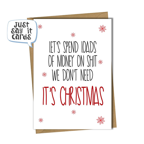 Christmas Card Dont Give  A f**k Card swearing banter card Funny Rude xmas 