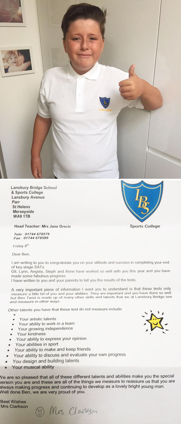 Boy With Autism Fails Exams, Receives The Most Touching Letter From School