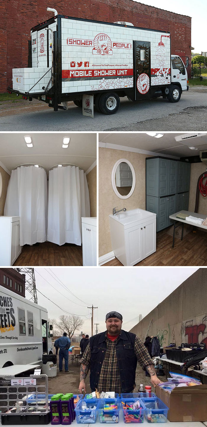 Man Turns Old Truck Into Mobile Shower For Homeless People To Wash Up And Restore Their Dignity