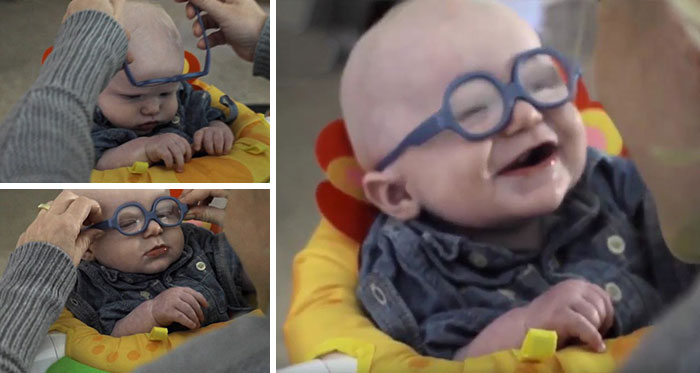 Baby, Who Suffers From A Rare Disease That Impairs His Sight, Gets Glasses And Sees Mom For The First Time And Smiles