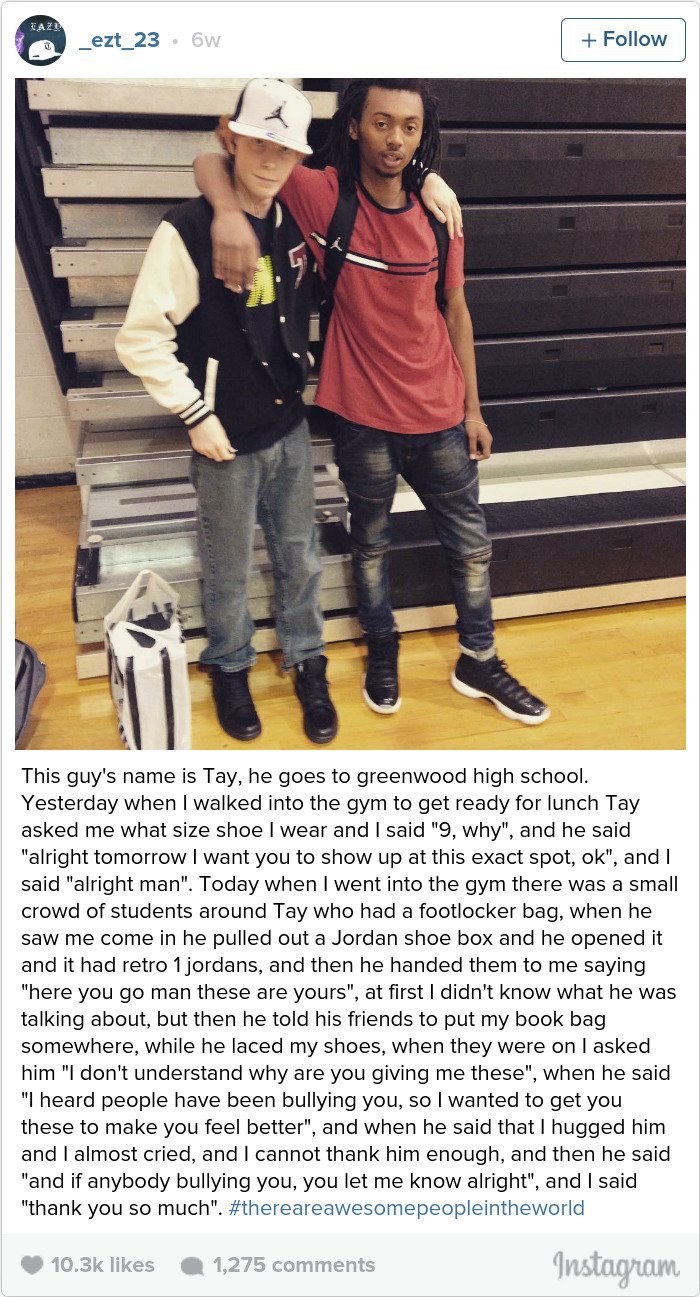 High School Senior Buys New Shoes To A Bullied Student