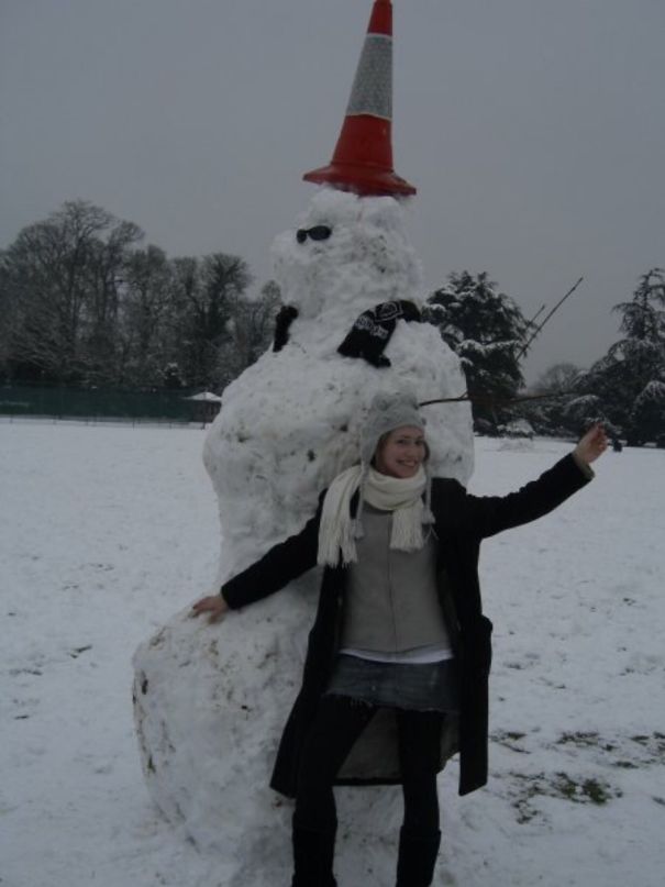 Tallest Snowman On "snow Day" Royal Holloway University London 2007!