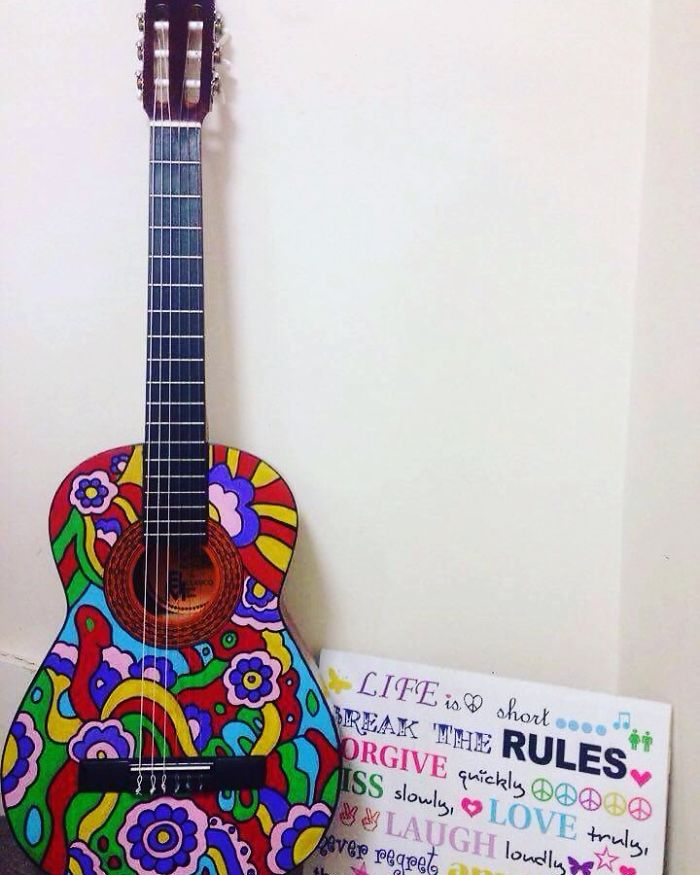 Something Groovy - Handpainted Guitar Something Groovy - Handpainted Guitar