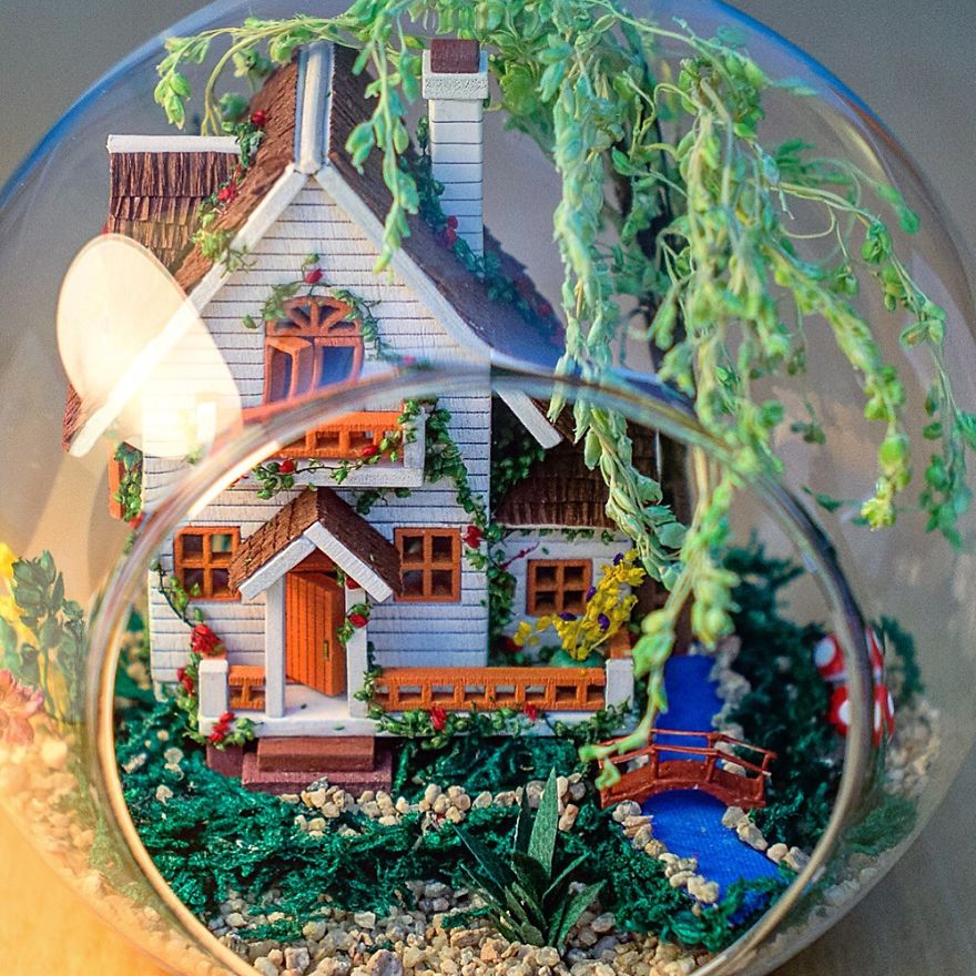 Forest Home In Glass Ball Diy