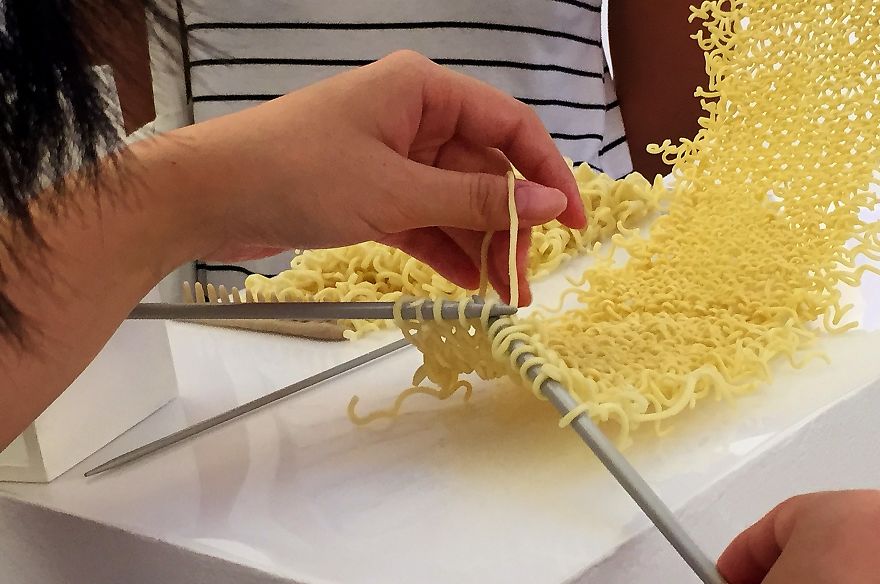 She Knits With Instant Noodles And Here's Why