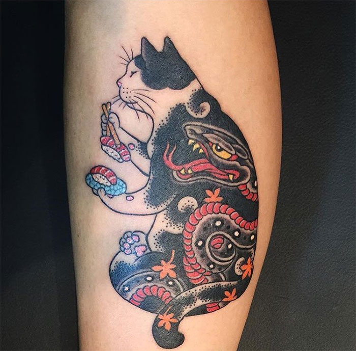 japanese-tattoo-paintings-monmon-cats-kazuaki-horitomo-49