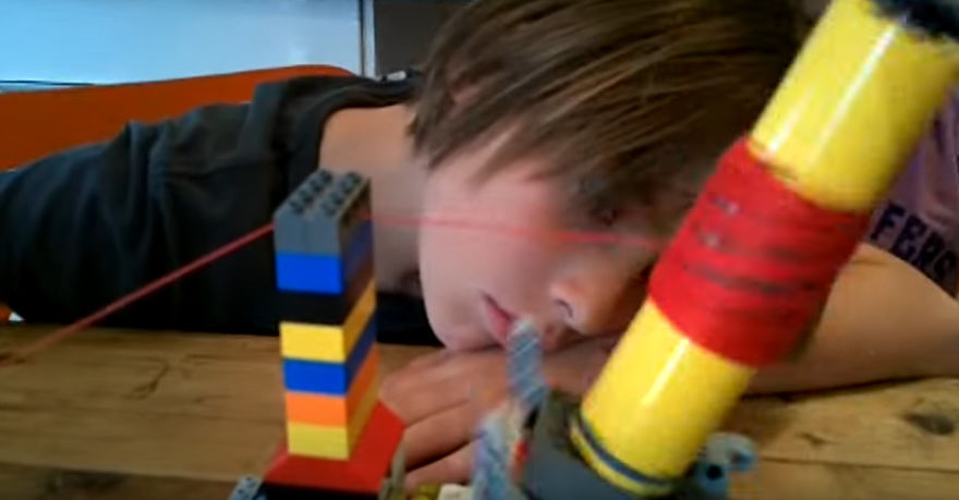 Kids Use Lego To Build A Yarn Ball Winder - It Really Works!