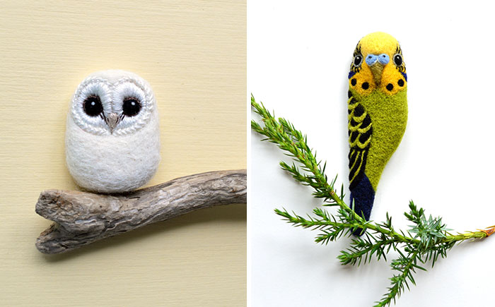 I Needle-Felt Different Species Of Birds Inspired By Nature
