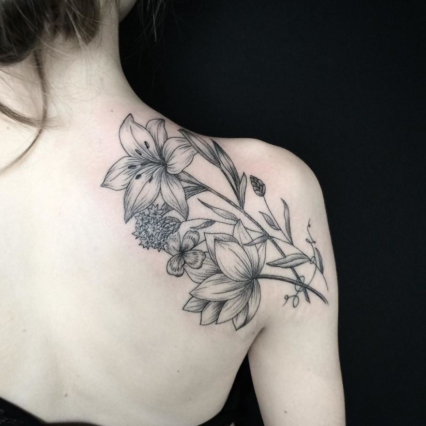 Mary Is A Talented Tattoo Artist From Kiev Who Creates Breathtaking Floral Tattoos