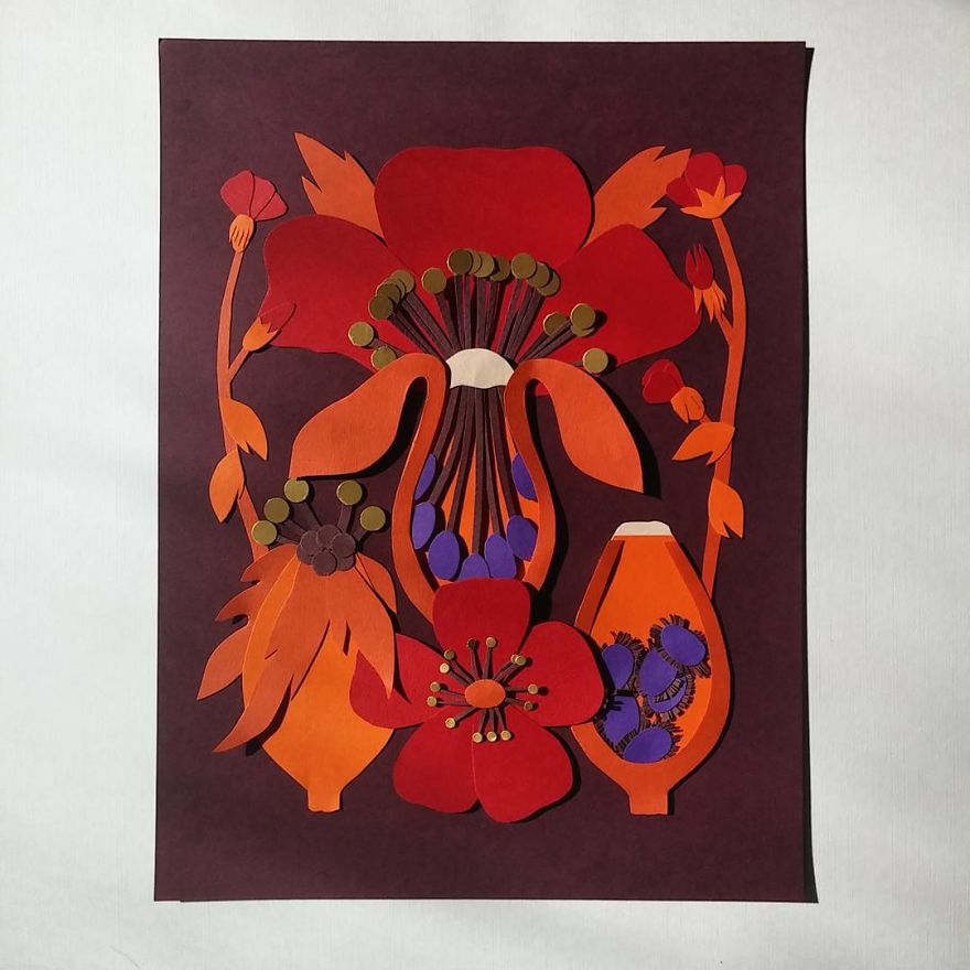 Botanical Studies Through Colorful Paper Cut Illustrations