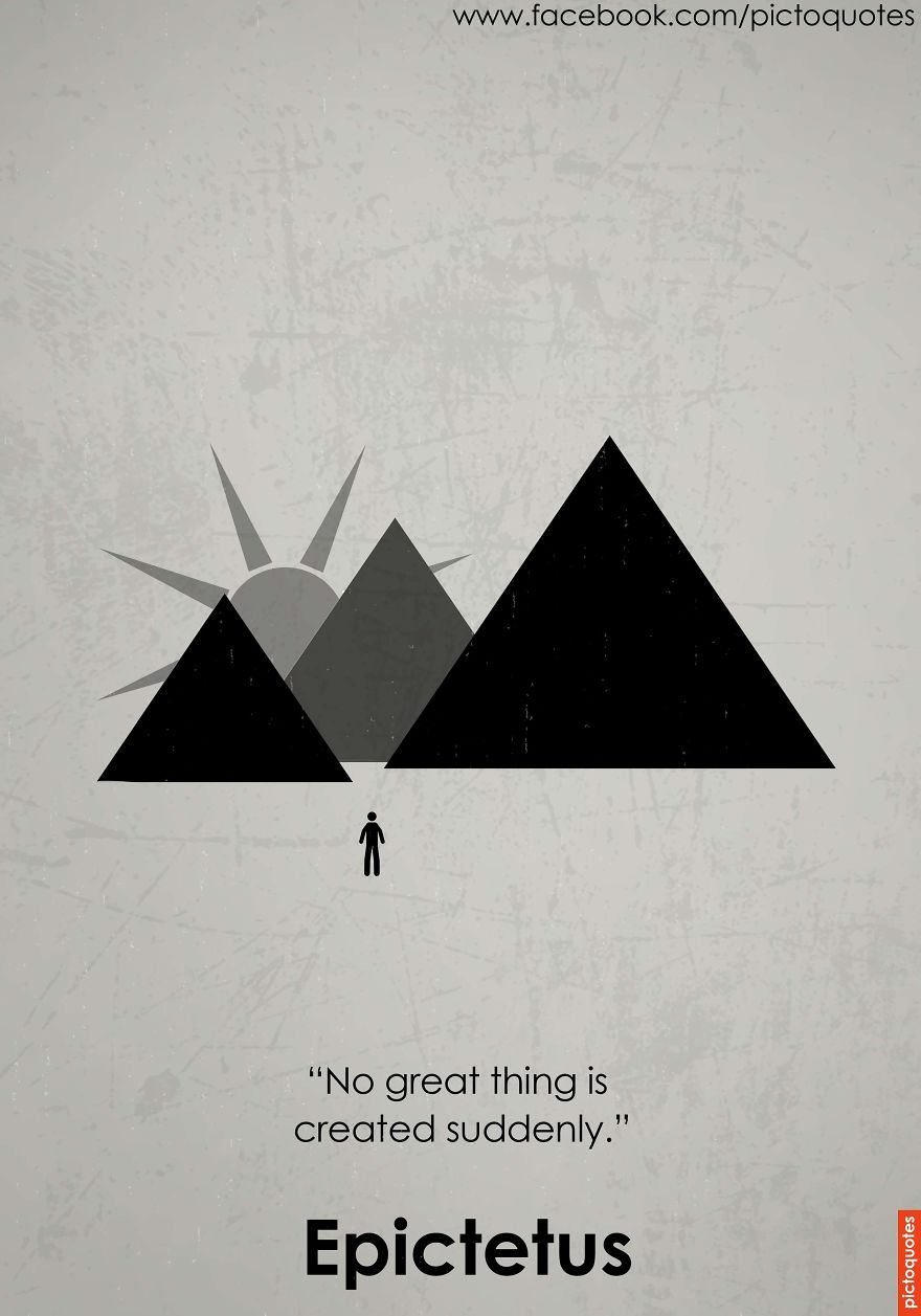 I Am Illustrating Quotes And Lyrics As Simple, Minimalist Pictograms.