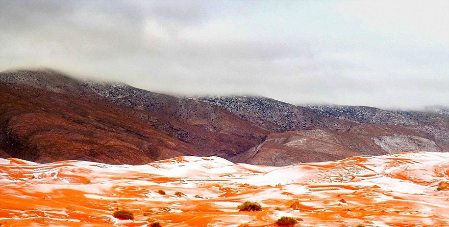 Nieva en el Sáhara por primera vez en 37 años