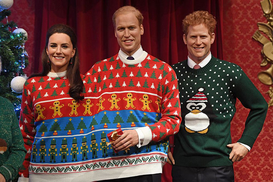 royal-family-wax-figurines-ugly-christmas-sweaters-5