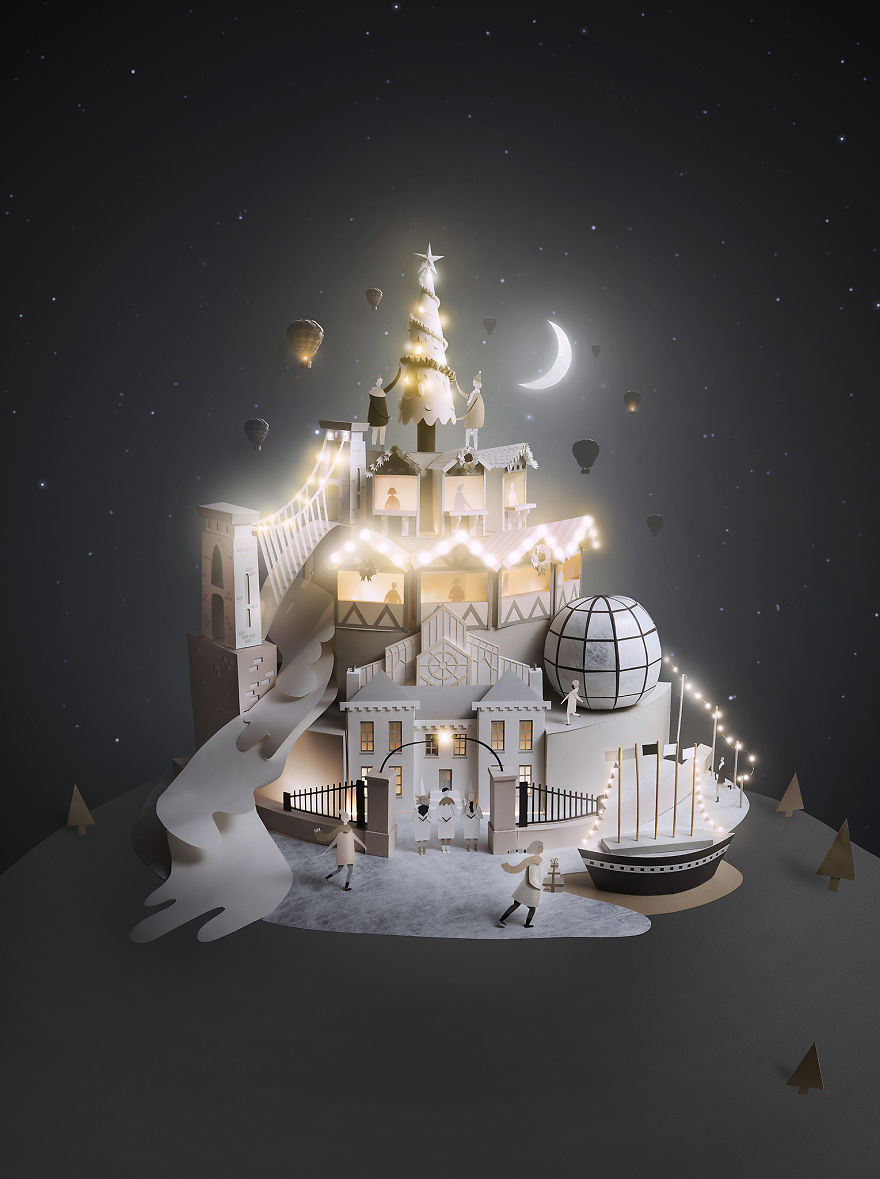 Sam Pierpoint Crafted A Magical Campaign Promoting Christmas In Bristol Handmade In Paper