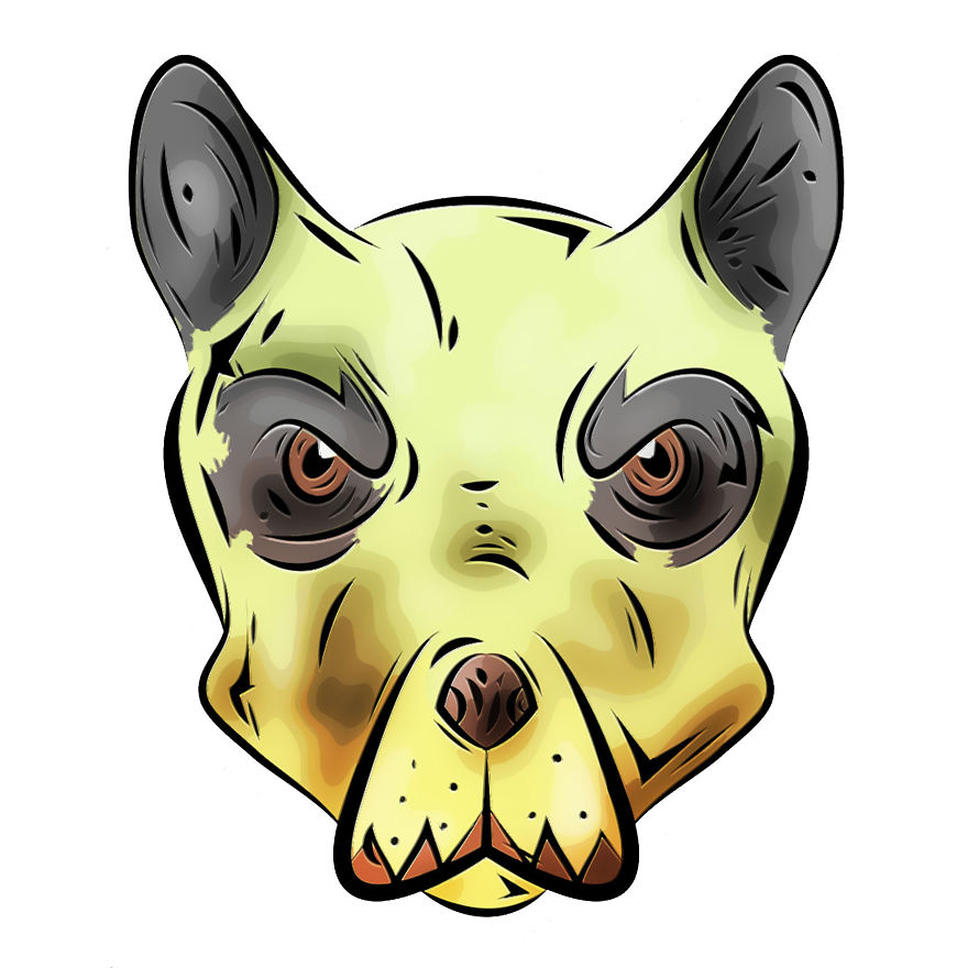 I Designed A Set Of Dogs Wearing Halloween Facepaint