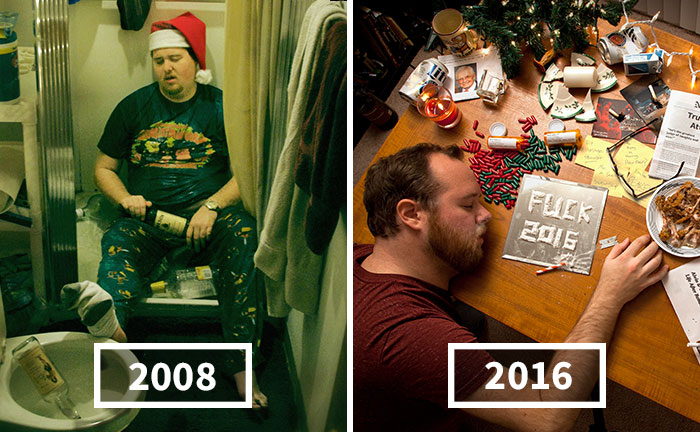 In 2008 Mom Told Son To “Sober Up” And Make His Own Christmas Cards, Son Delivers Every Year