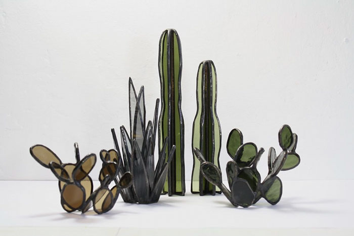 Stained Glass Succulents By Lesley Green