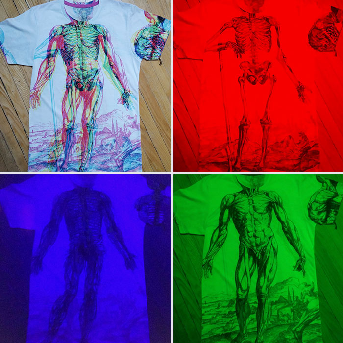 This Anatomy T-Shirt Reveals Different Layers Of The Human Body Under Different Lighting