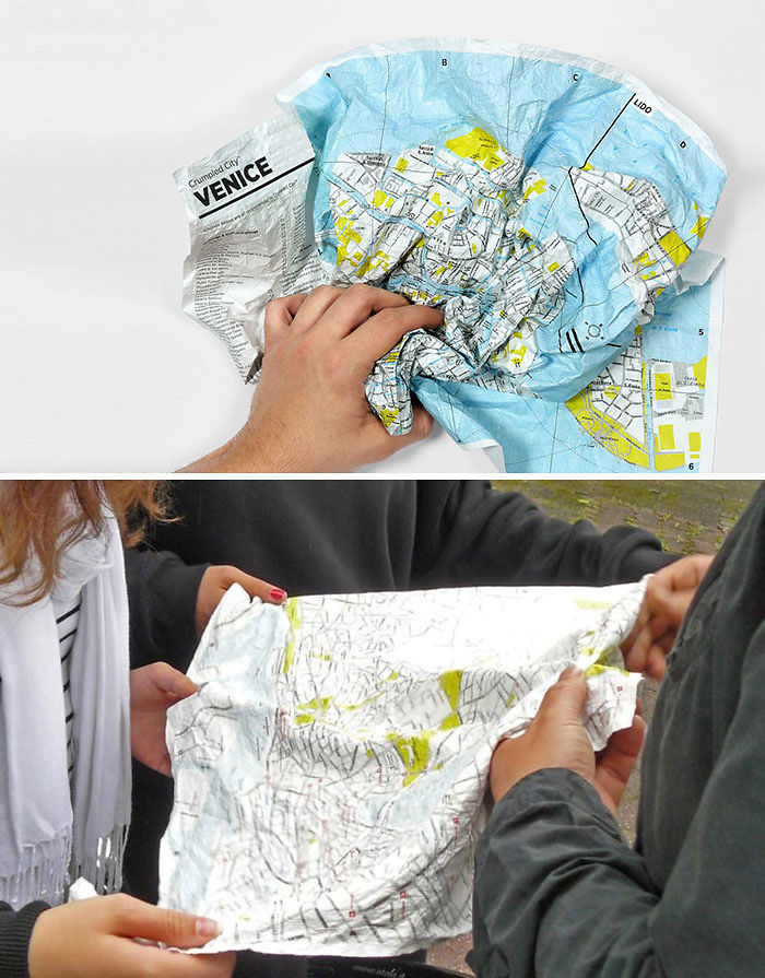 Crumpled City Maps That Are Waterproof And Crumple-Proof