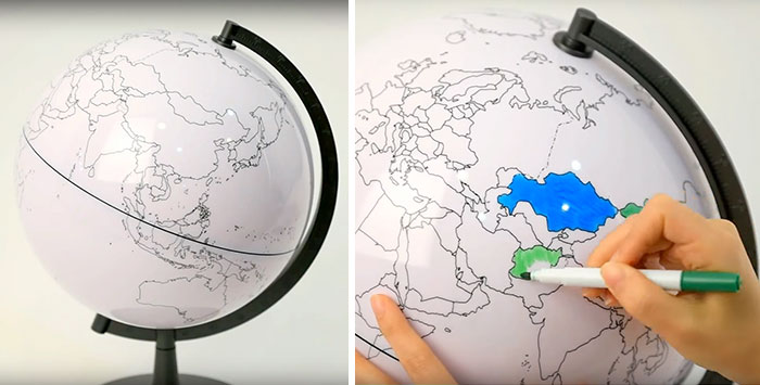 Blank Globe Which Lets You Color In The Places You've Been To