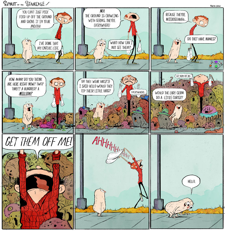 Spirit Of The Staircase: A Comic Strip About Friendship, The South, And A Peculiar Critter. Spirit Of The Staircase: A Comic Strip About Friendship, The South, And A Peculiar Critter.