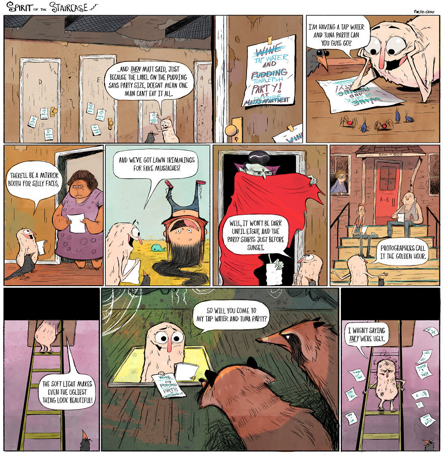 Spirit Of The Staircase: A Comic Strip About Friendship, The South, And A Peculiar Critter. Spirit Of The Staircase: A Comic Strip About Friendship, The South, And A Peculiar Critter.