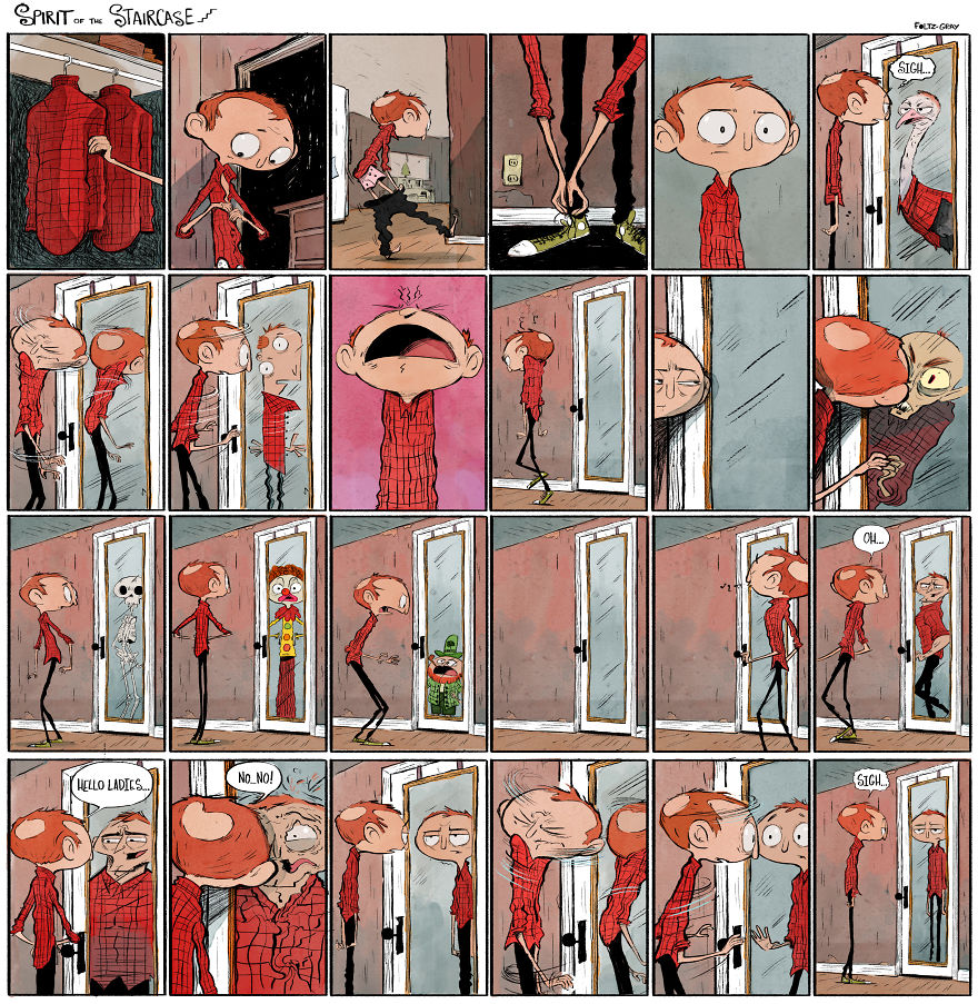 Spirit Of The Staircase: A Comic Strip About Friendship, The South, And A Peculiar Critter. Spirit Of The Staircase: A Comic Strip About Friendship, The South, And A Peculiar Critter.