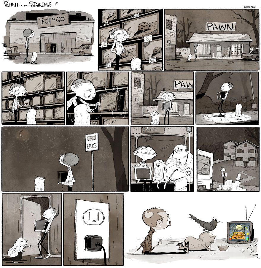 Spirit Of The Staircase: A Comic Strip About Friendship, The South, And A Peculiar Critter. Spirit Of The Staircase: A Comic Strip About Friendship, The South, And A Peculiar Critter.